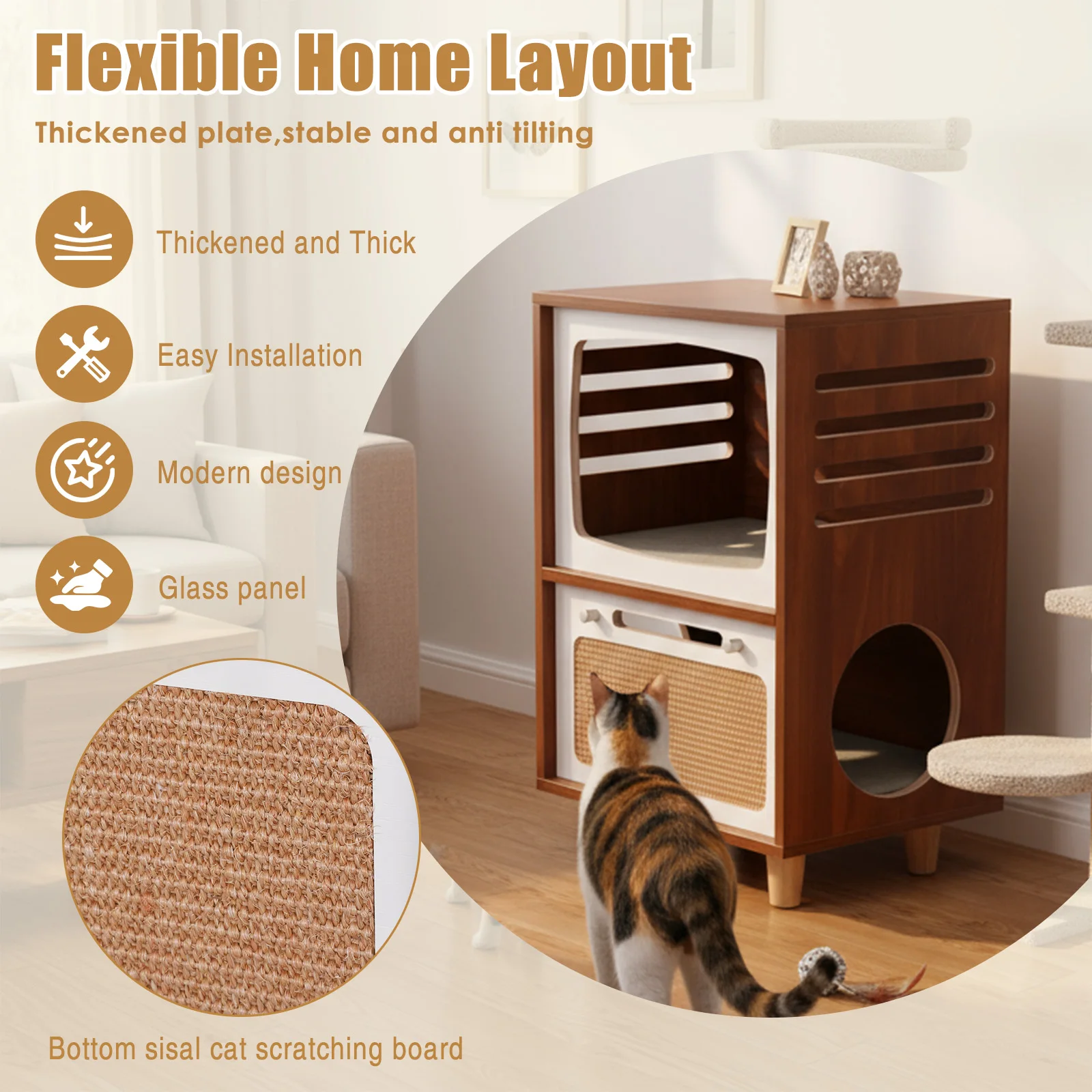 

Ретро-прикроватный столик в стиле телевизора и домик для кошек с когтеточкой, дышащая лежанка-гнездо для питомцев, игровая площадка для маленьких животных