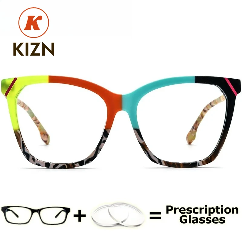 

KIZN Women Prescription Optical Lenses with Recipe Photochromic Lens Optical Colorful Reading Eyewear Anti Blue Light Myopia