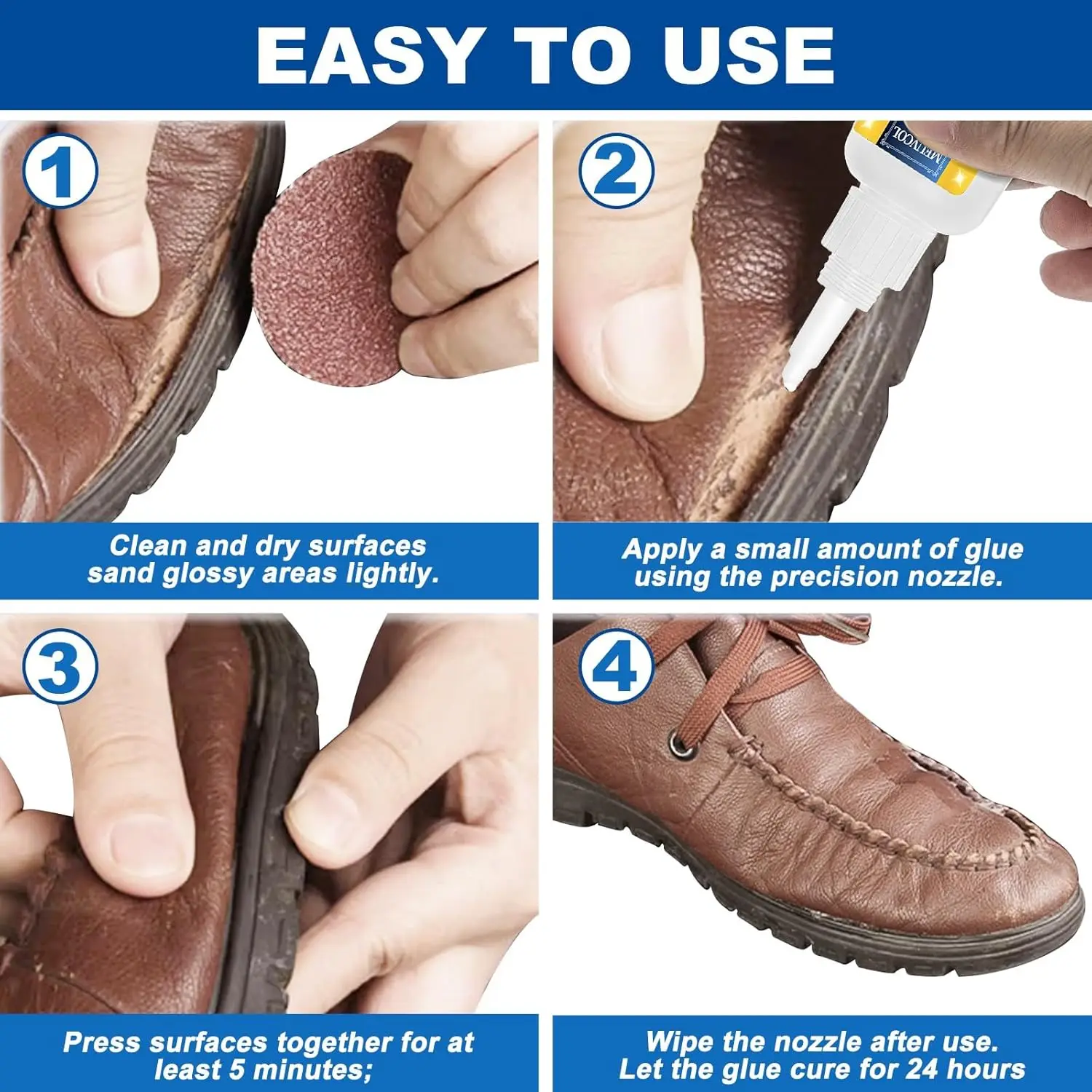 الغراء الأحذية - الصف المهني ، واضح ، مقاوم للماء ، تجفيف سريع ، مثالي لأحذية المشي لمسافات طويلة ، أحذية رياضية ، صنادل ، وMoresuper الغراء