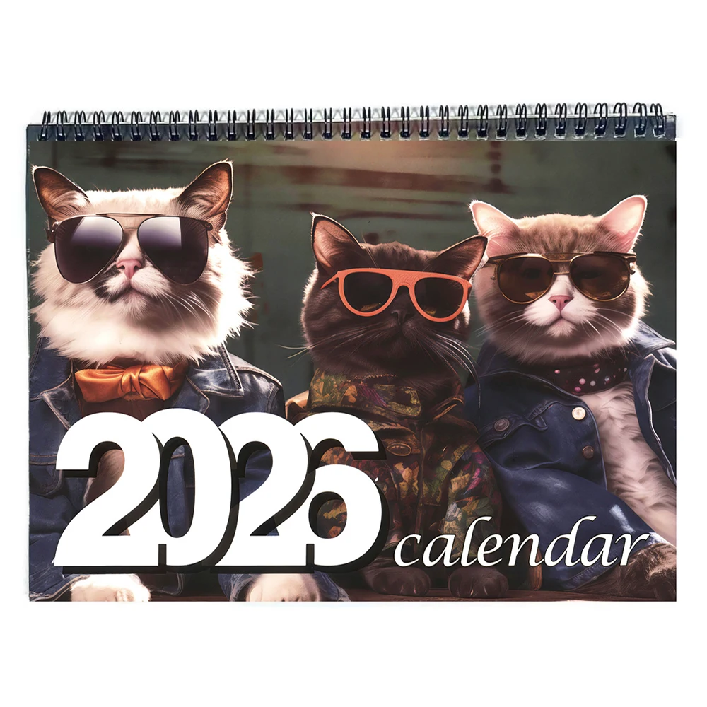 تقويم 2026 للقطط قابل للتعليق، تقويم إبداعي لمدة 12 شهرًا، تقويم جداري للقطط، مخطط 2026، مخطط عائلي مضحك #4