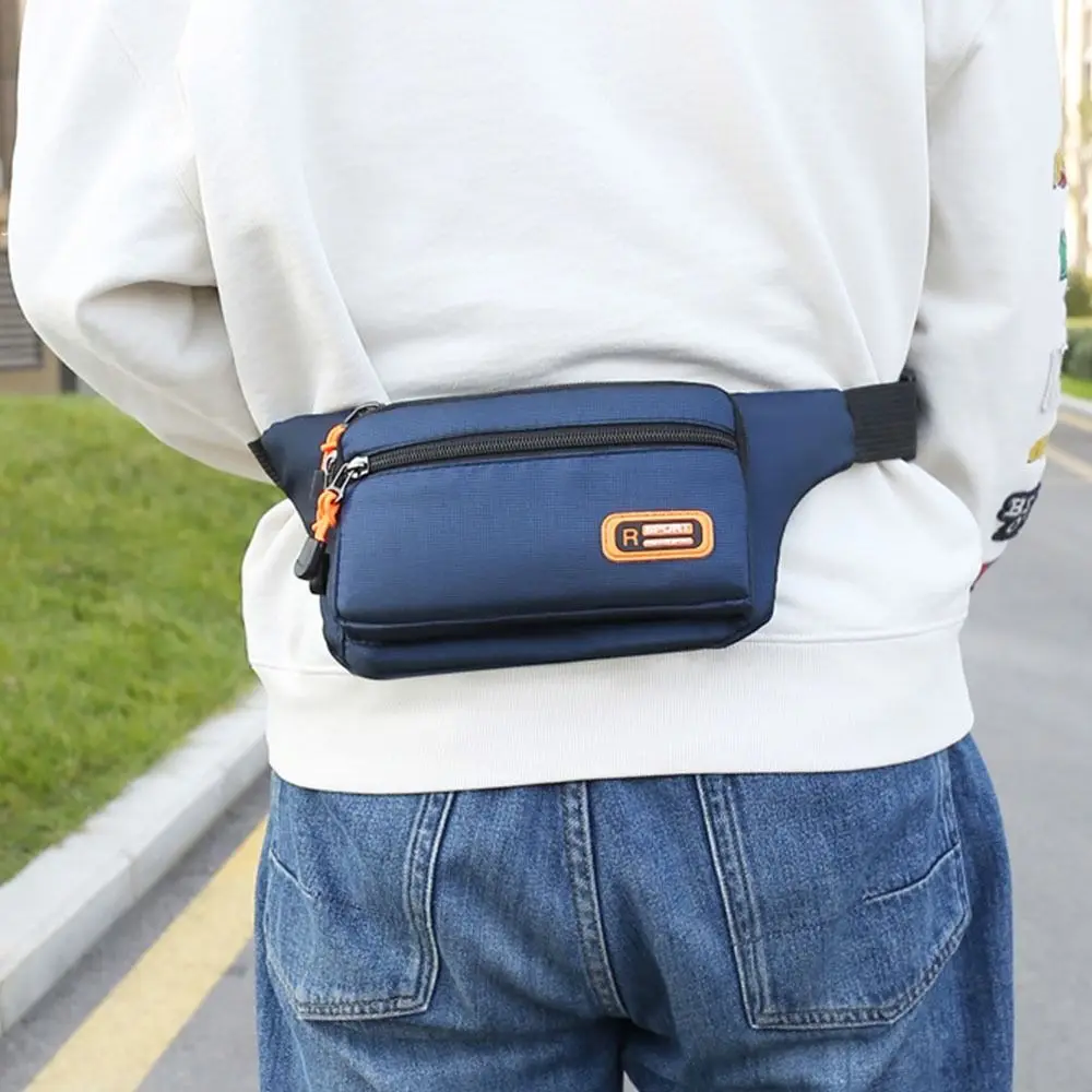 Marsupio da uomo impermeabile con tracolla regolabile Borsa da petto da uomo in nylon Borsa a tracolla sportiva leggera di grande capacità da corsa