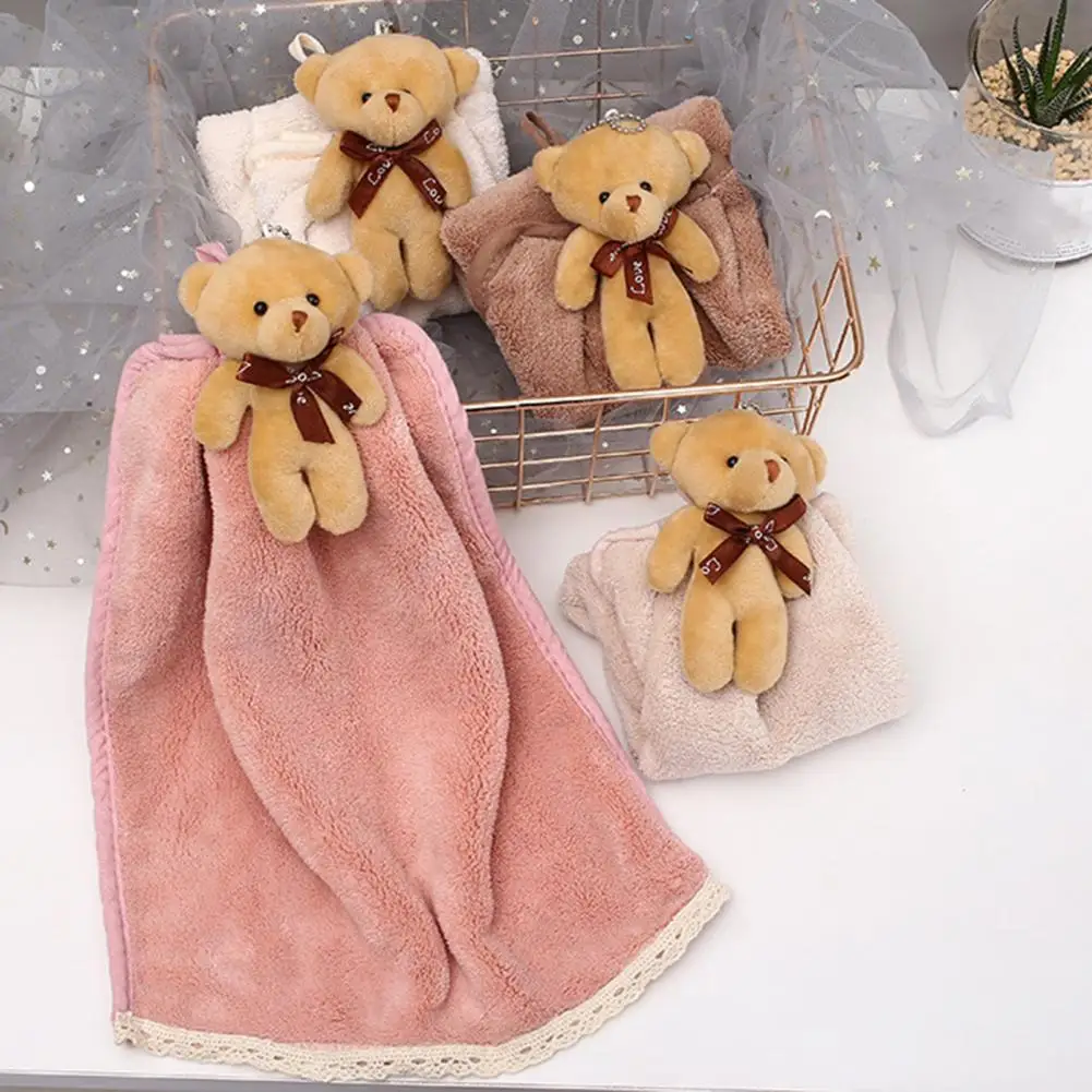 Hand Towel Durable Quick Drying Wipe Towel Cute Animal Bear Wipe Hand Towel Dish Washcloth Household Suppling