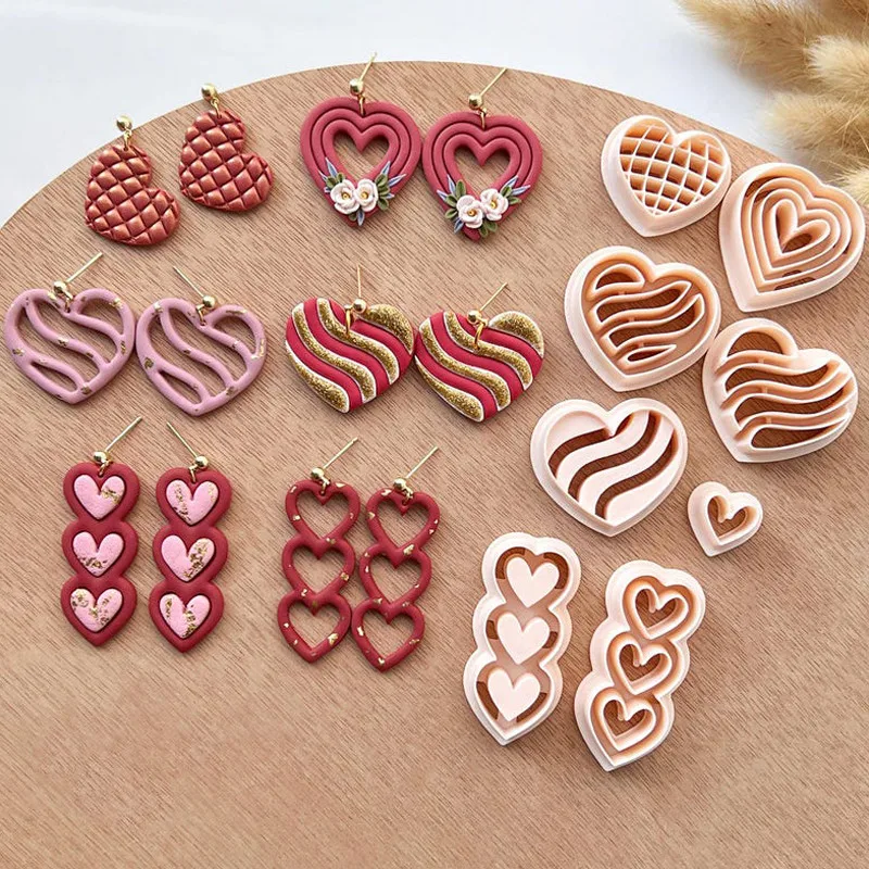

Polymer Clay Cutters Mold Pottery Ceramic Heart Lvoe Shaped Stamps Crafts Diy Creative Jewelry Earring Making Decor Suppli Tool