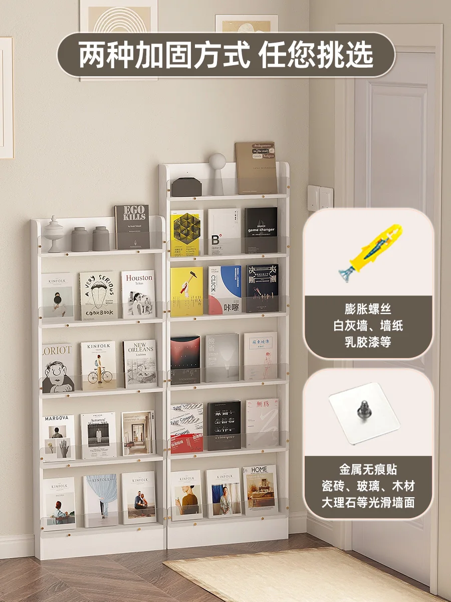 Crack storage cabinet Door rear shelf Multi-layer storage shelf Bookshelf Extremely narrow crack 10cm thin shelf Ultra-narrow