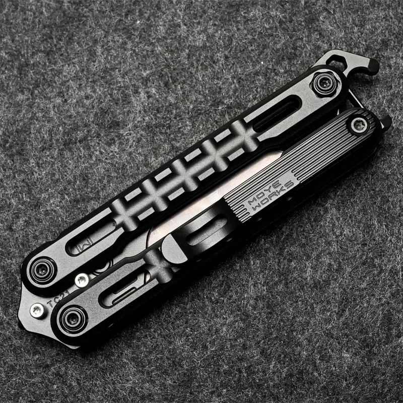 MOYEWORKS EDC Titanium Alloy Utility Knife Multifunctional Outdoor Anti-Portable Tool Folding Survival Pocket