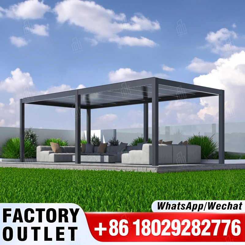 Modern Design Garden decorative leisure rest pavilion gazebo sunshade texture wpc pergola