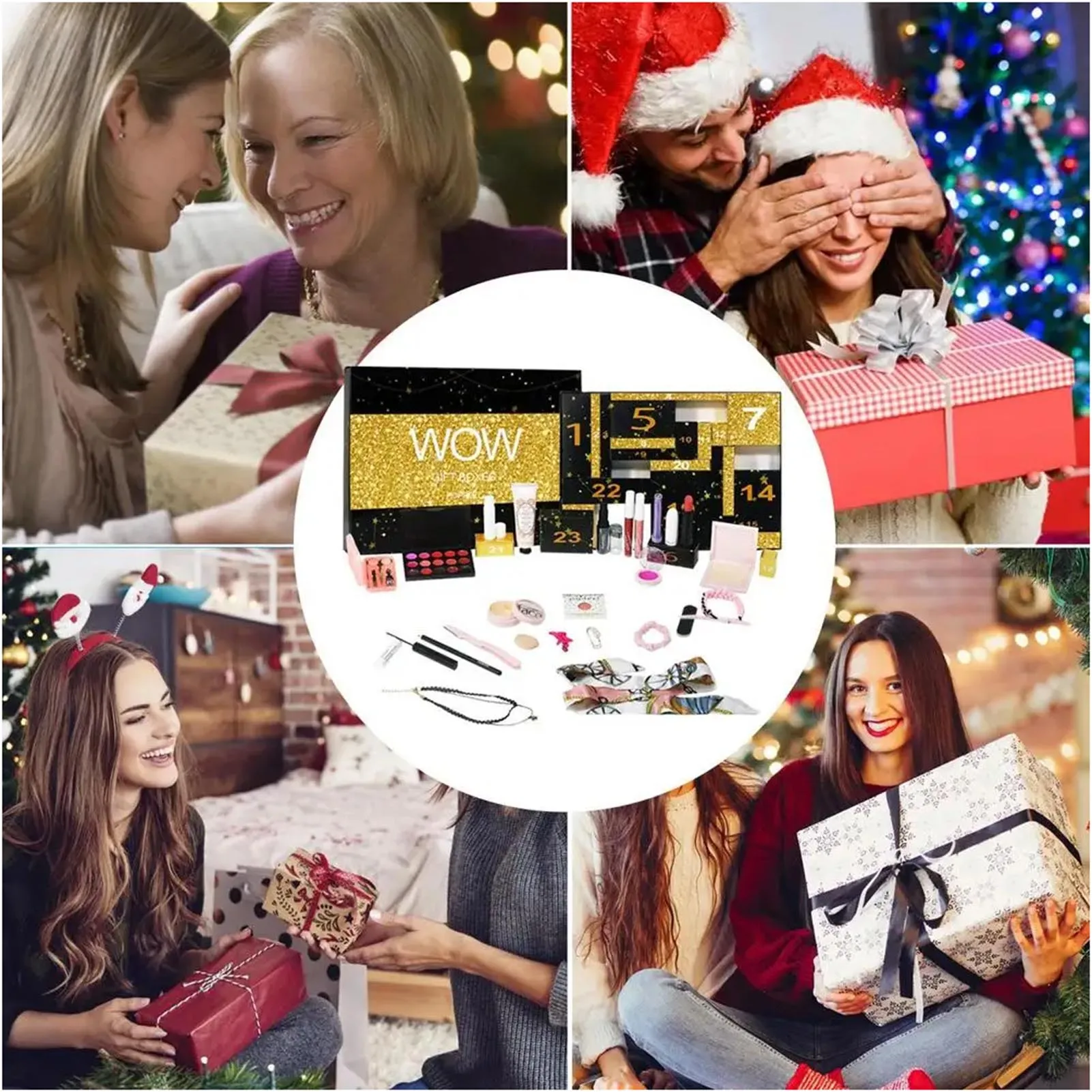 24-Day Makeup Kit Advent Calendar 24 Individually Boxed Makeup & Cosmetic Great For Christmas Christmas Eve