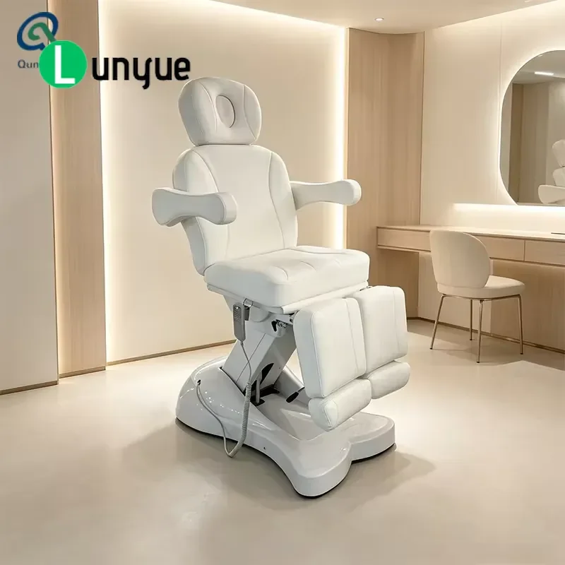 Three Motor Electric Massage Bed Adjustable Backrest PU Leather Metal Frame Luxury Functional Furniture for Hospital Foot