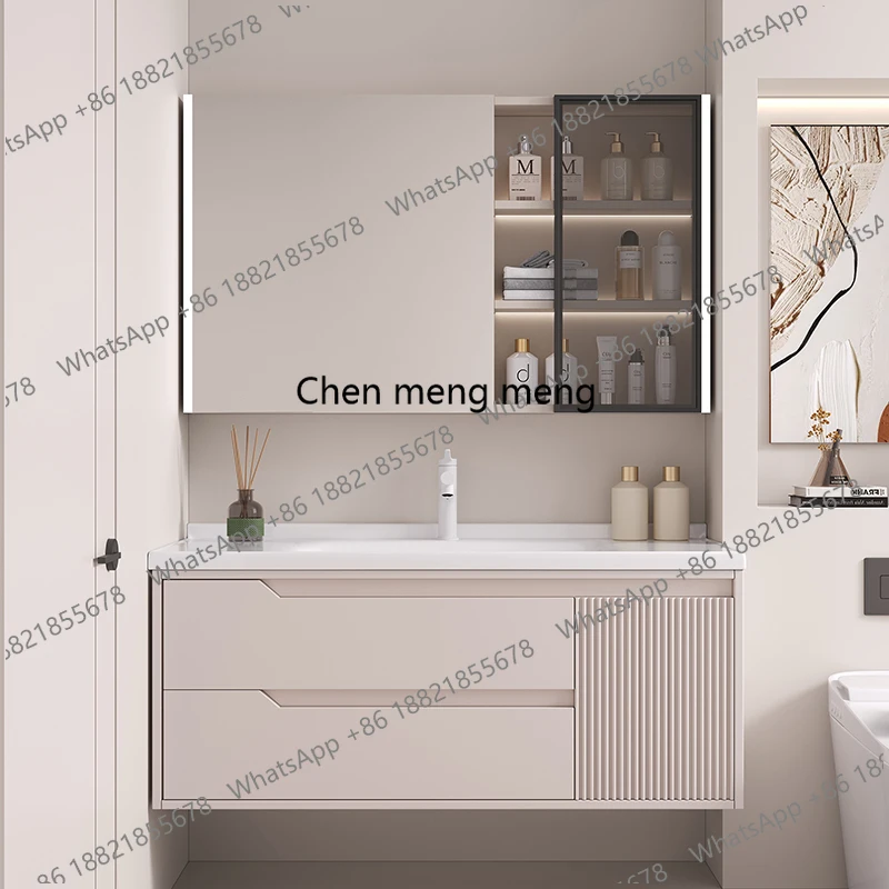 Toilet Display Cupboard Partitions Organizer Skincare Storage Mirror Cabinet Simple Bathroom Modern Archivadores Salon Furniture