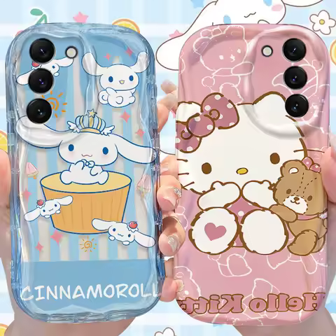 Cinnamoroll Wave Case for Samsung Galaxy S24 S23 S22 S21 Ultra Plus S20 FE A73 A72 A71 A55 A54 5G A53 A52 A51 4G A50S A50 Cover