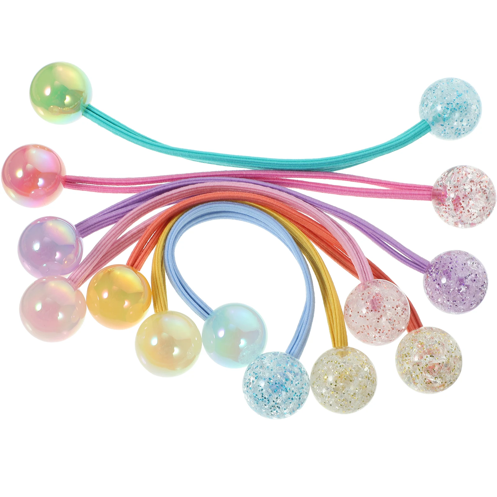 

14 Pcs Candy Color Round Ball Hair Ties Elastic Ponytail Holders for Girls Daily Wear Party Accessories Hair Care Styling Tools