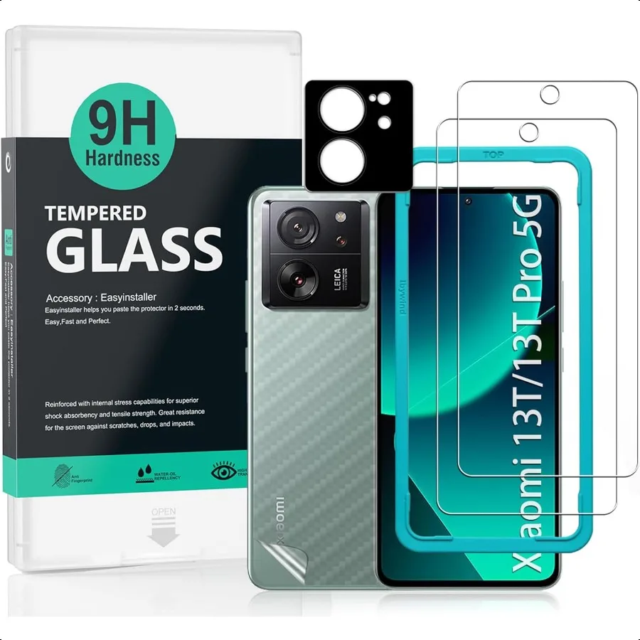 

Ibywind 2 Pack Screen Protector For Xiaomi 13T 13T Pro 5G 6.679H Hardn Tempered Glass With 1Pc Camera Lens Protector 1Pc Back C