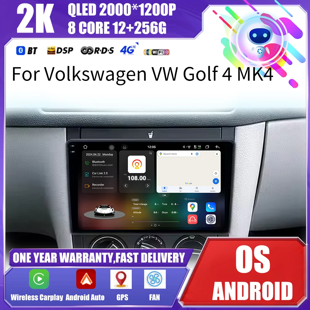 

for Volkswagen VW Golf 4 lV Jetta MK4 Car Radio Multimedia Player Android 16 BT 4G DSP Stereo WiFi HD Touch Screen Auto Tools