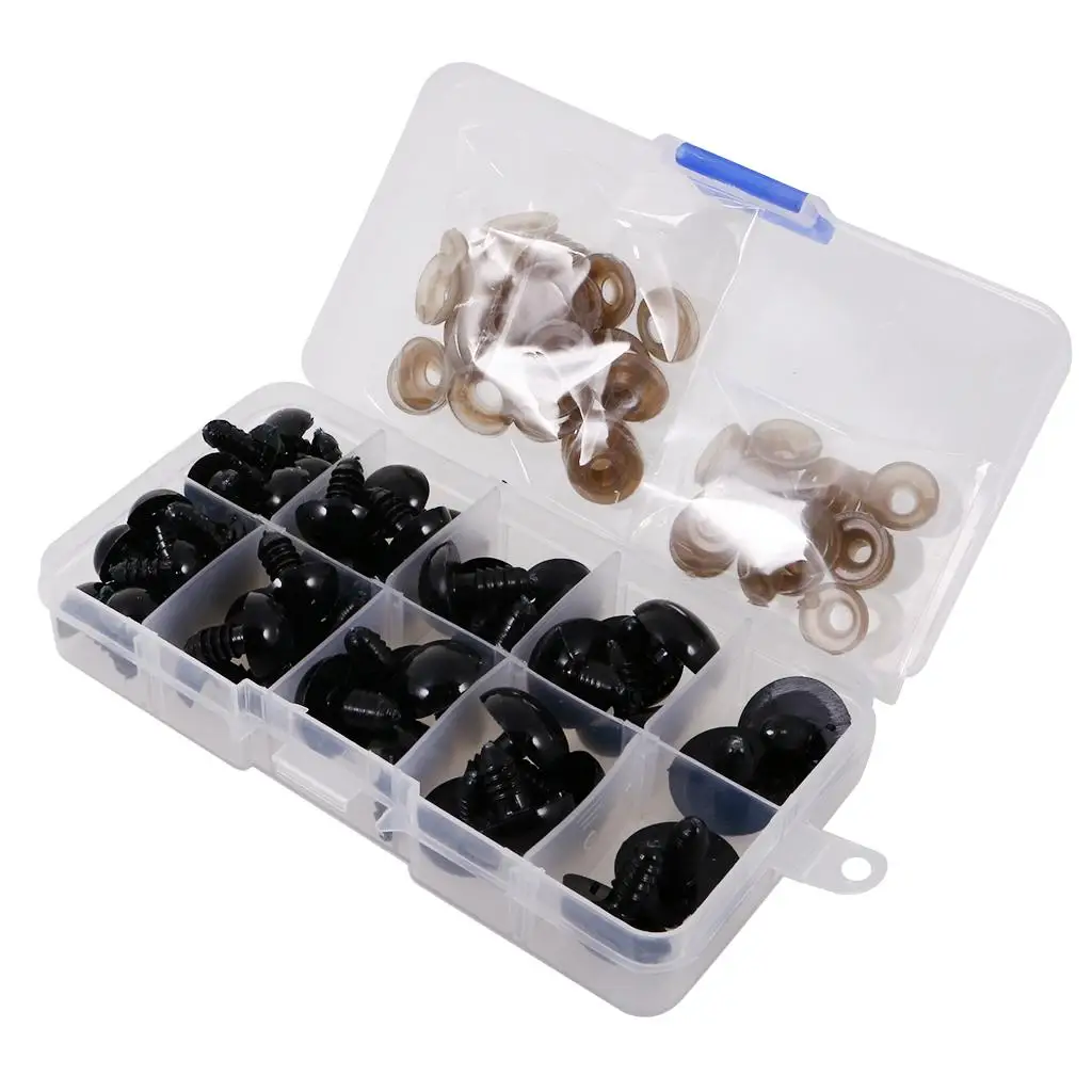 Plastic Safety Eyes 12-20mm Multifunctional DIY Craft Supplies Doll Making Set for Plush Toy Manufacturing