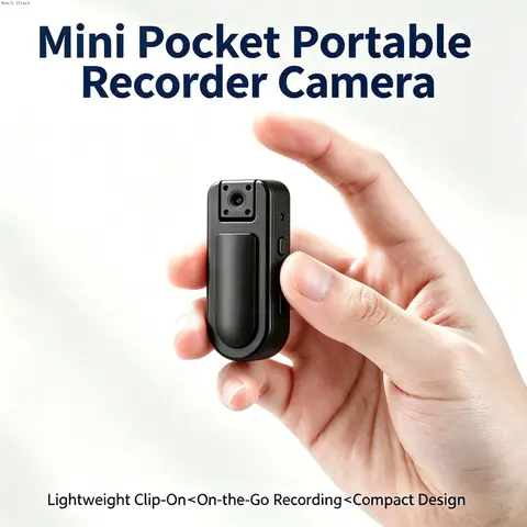 4K Ultra HD Mini Body Camera, Portable Wearable Video Recorder with Magnetic Attachment & Clip‑on Design, Infrared Night Vision, 360° Rotatable, Loop Recording Motion Detection, Hands‑Free Small Body Cam for Travel, Bike, Home Office Daily Recording