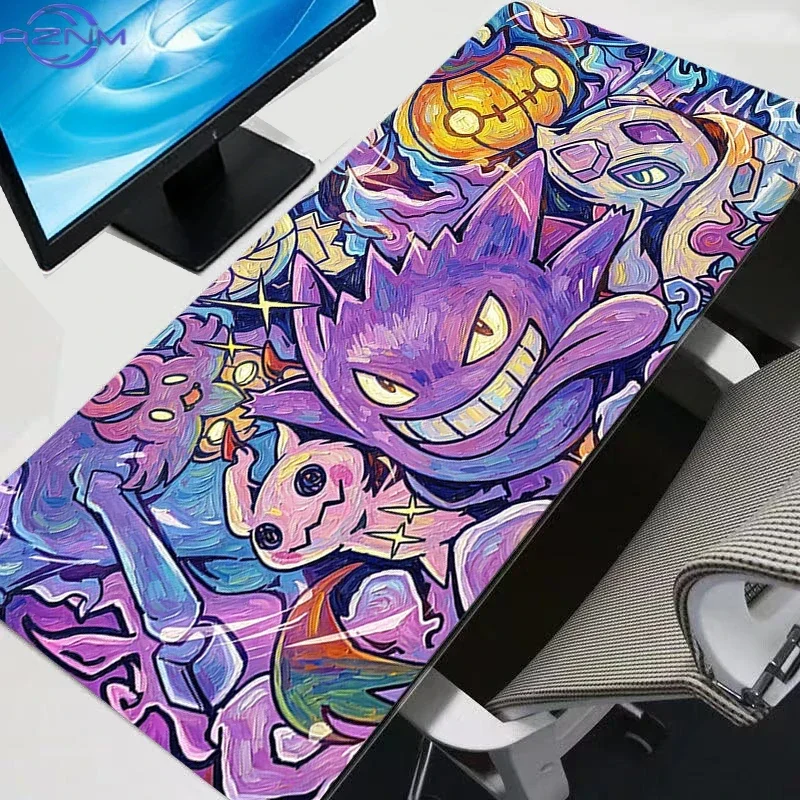 Gengar Ghost Pokemon Graffiti Style Anime Rubber Mouse Pad Non Slip Gaming Desk Mat for Laptop PC Desktop Decor