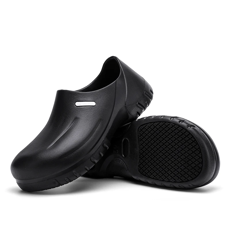 Zoccoli di sicurezza da cucina professionali Scarpe da lavoro da chef impermeabili con puntale in acciaio Lavorazione industriale antiscivolo Scatola larga antiscivolo