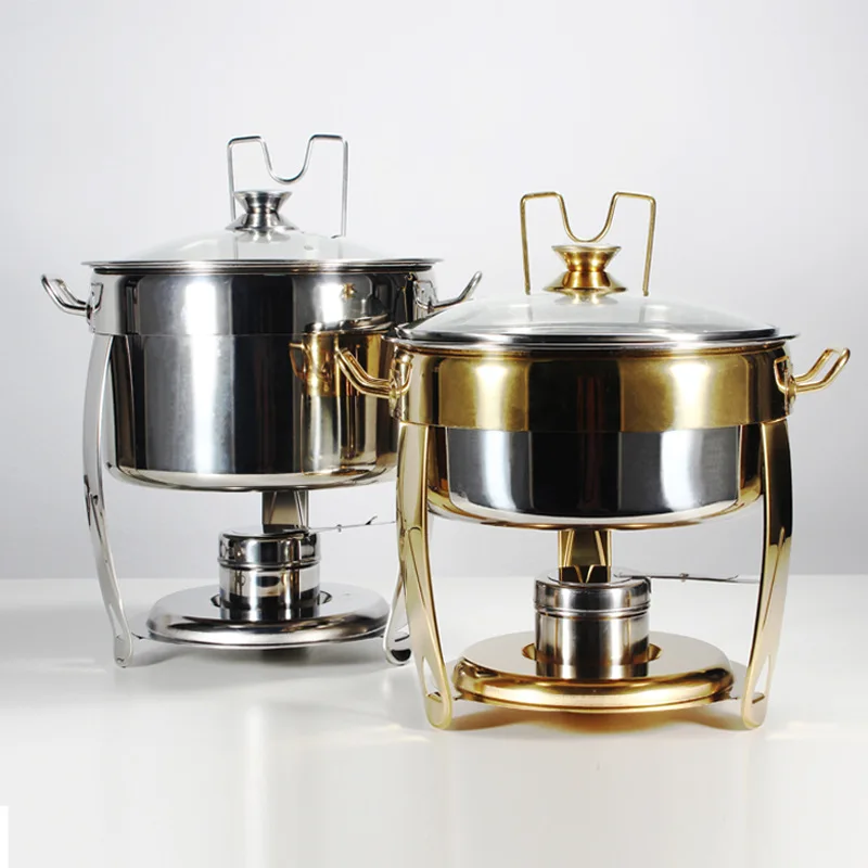 

ZML stainless steel wine buffet stove hotel dining table dry boiler round