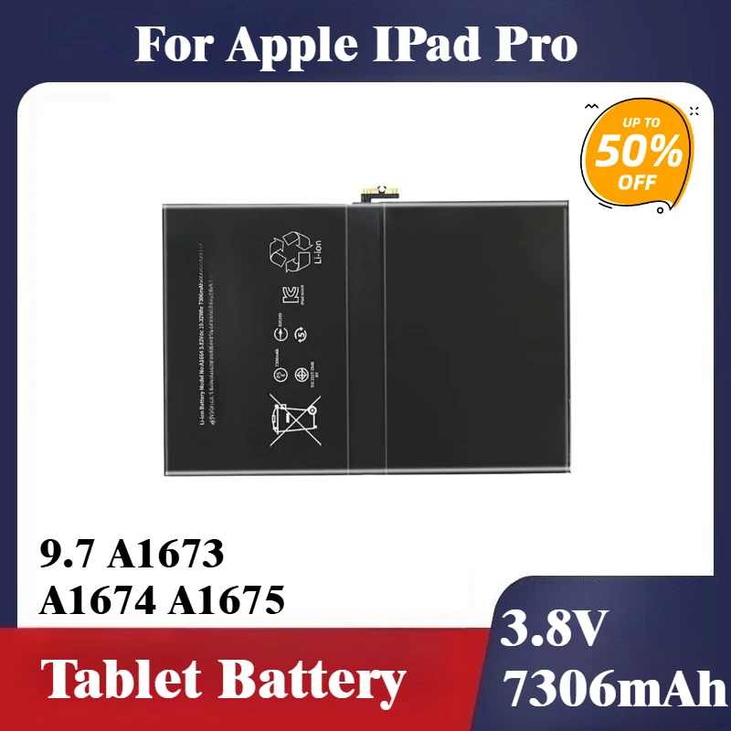 

New Replacement Battery 3.8V 7306mAh For Apple IPad Pro 9.7 A1673 A1674 A1675 Batteria Li-Polymer