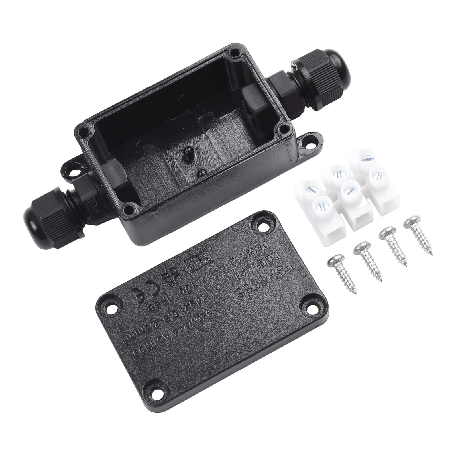 Caja de conexiones de 71,5x35x23mm, conector de Cable IP65 negro, contenedor de conexiones, caja de conexiones impermeable para el hogar, práctica, nueva