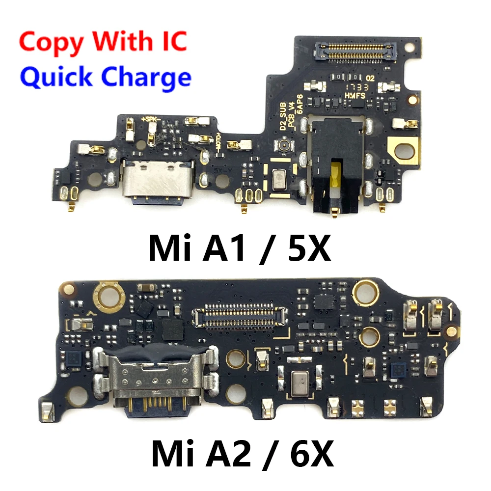 New For Xiaomi Mi A1 A2 5X 6X A3 Lite USB Port Charger Dock Plug Connector Charging Board FLex Cable Mic Microphone Board