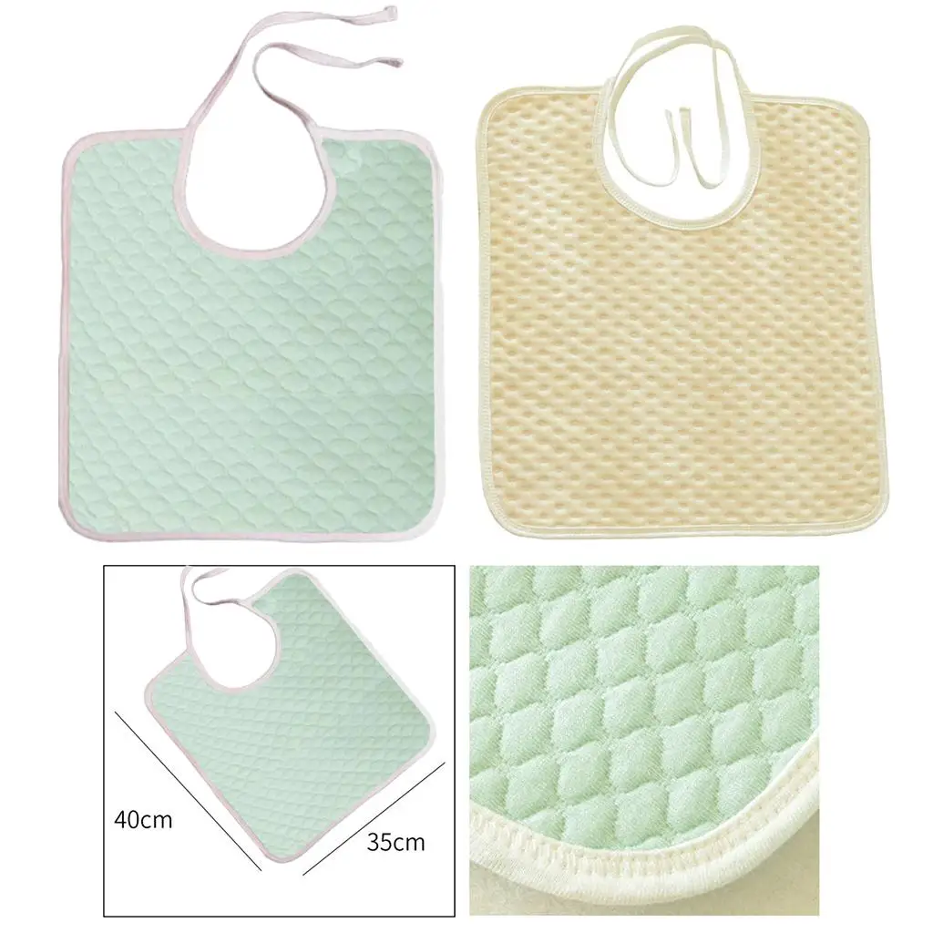 Washable Cotton Adult Bib Waterproof Mealtime Protector Disposable Adult Bibs Eating Back Aprons Cloth Protector Washable