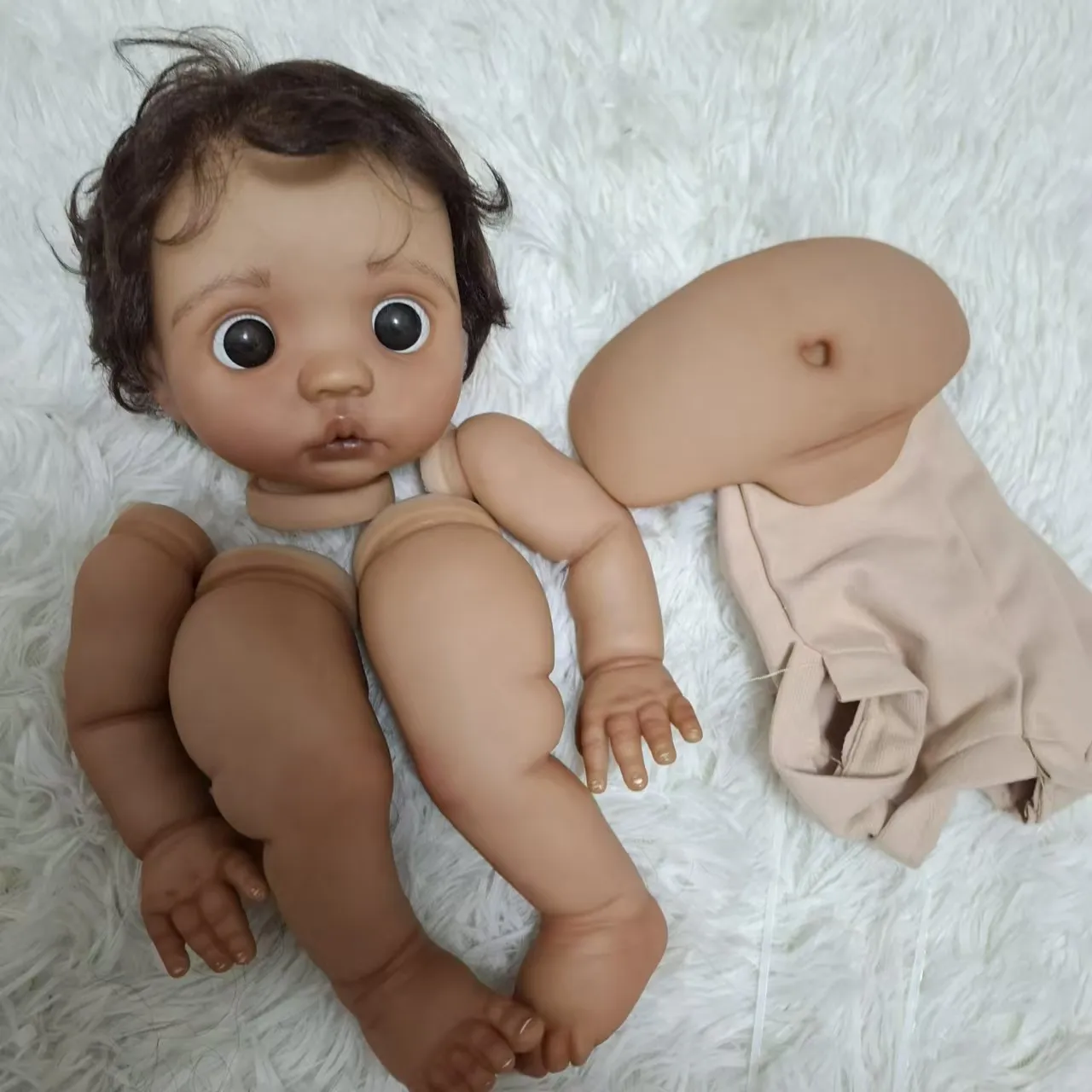 FBBD Customized Limited Supply 16inch Reborn Baby Peeka With Hand-Rooted Hair DIY Part Painted Kit With Belly Plate