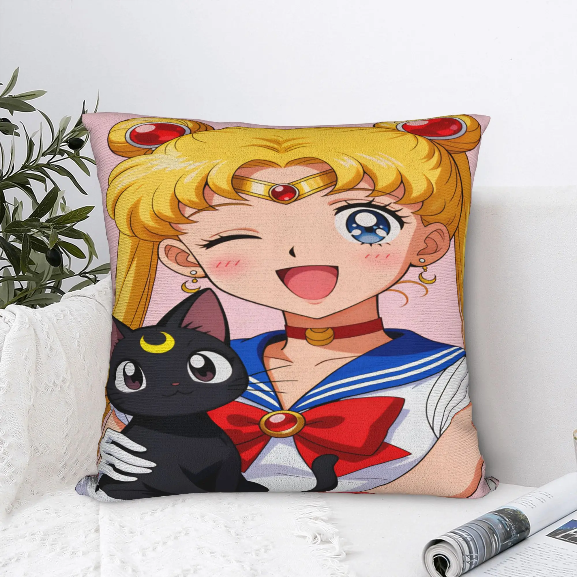Pillow Case S-Sailor Moons Soft  Pillow Cover For Living Room Bed Chair Fashion Pillowcases