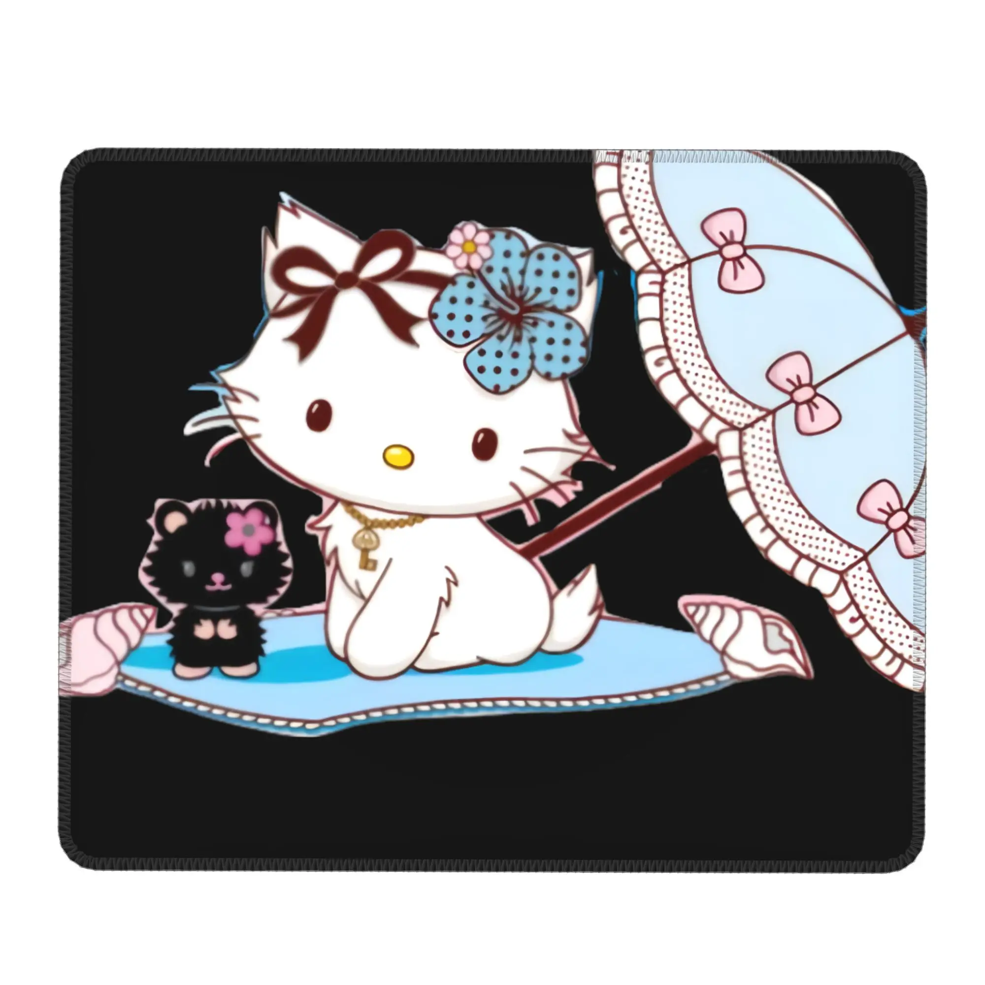

Коврик для мыши с принтом Charmmy Kitty, аксессуары для игровых ПК, коврик для мыши с оверлоком, коврик для компьютерного стола