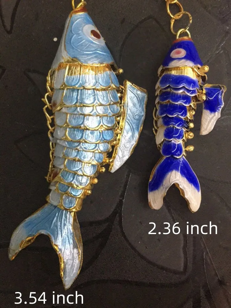 Cloisonne-大きな魚の形をした動物のキーホルダー,男性,女性,女の子,男の子のための大きな魚のペンダント