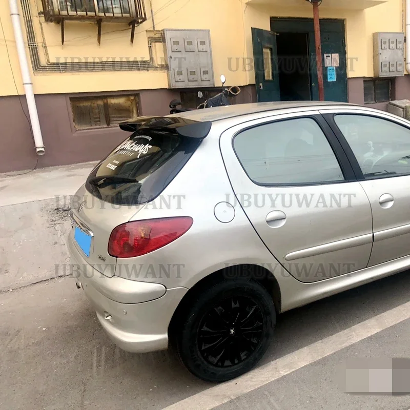 Für Peugeot 206 207 208 308 Spoiler 2005 2006-2022 ABS-Kunststoff Carbon-Optik Heckklappe Dach Heckflügel Karosserie-Kit Zubehör – Detail 1