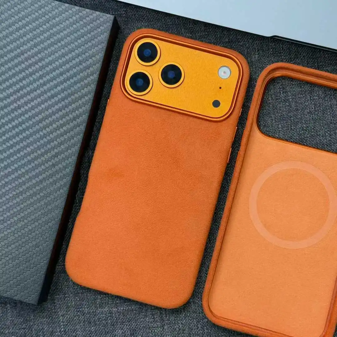 AKATIP High-Grade Suede Genuine Leather iPhone 17 Pro / 17 Pro Max Phone Case Magnetic Closure Air Protection