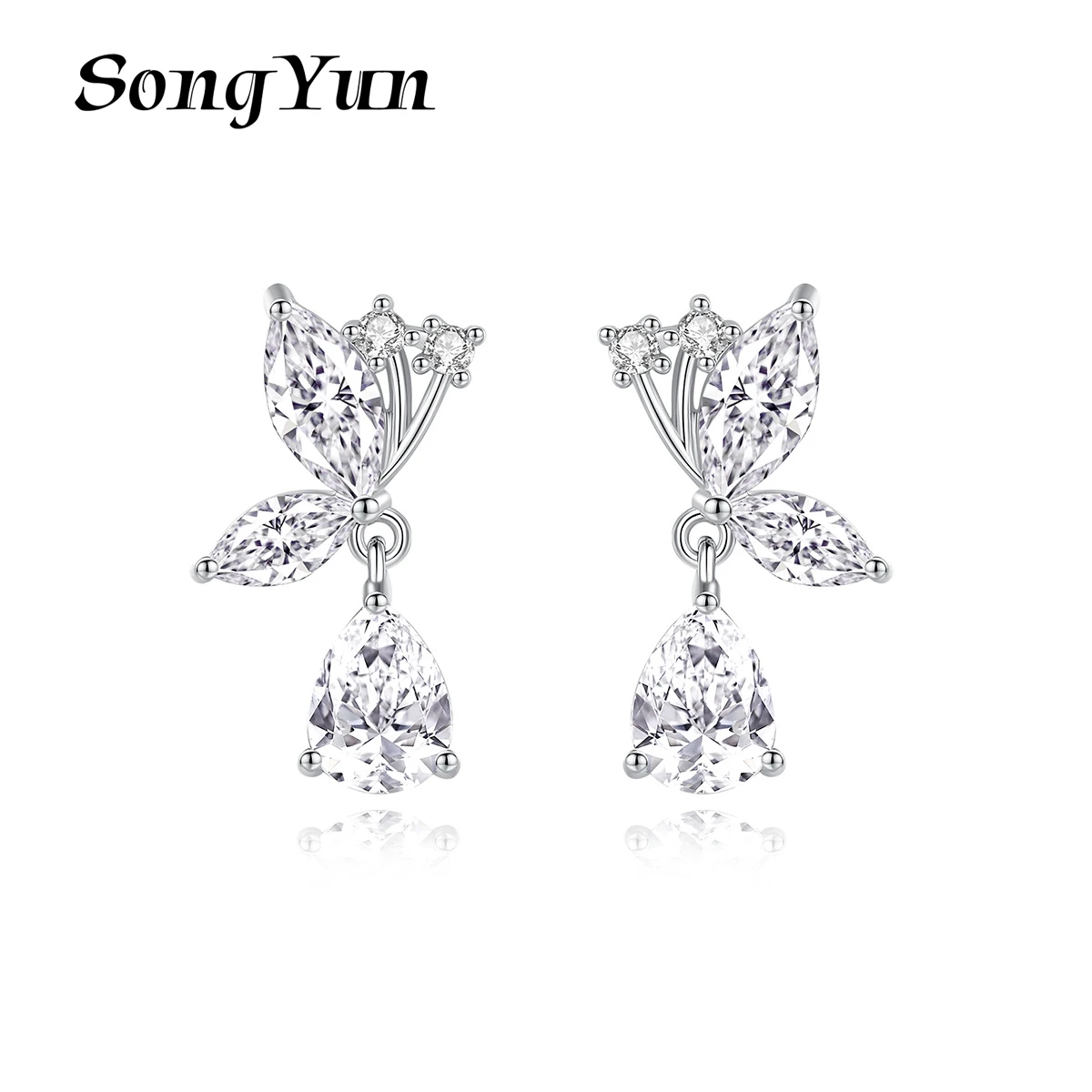 

SongYun Jewelry Manufacturer MHT Fashion Butterfly Drop Earrings Accessories For Women Zircon Stud Earrings Jewelry