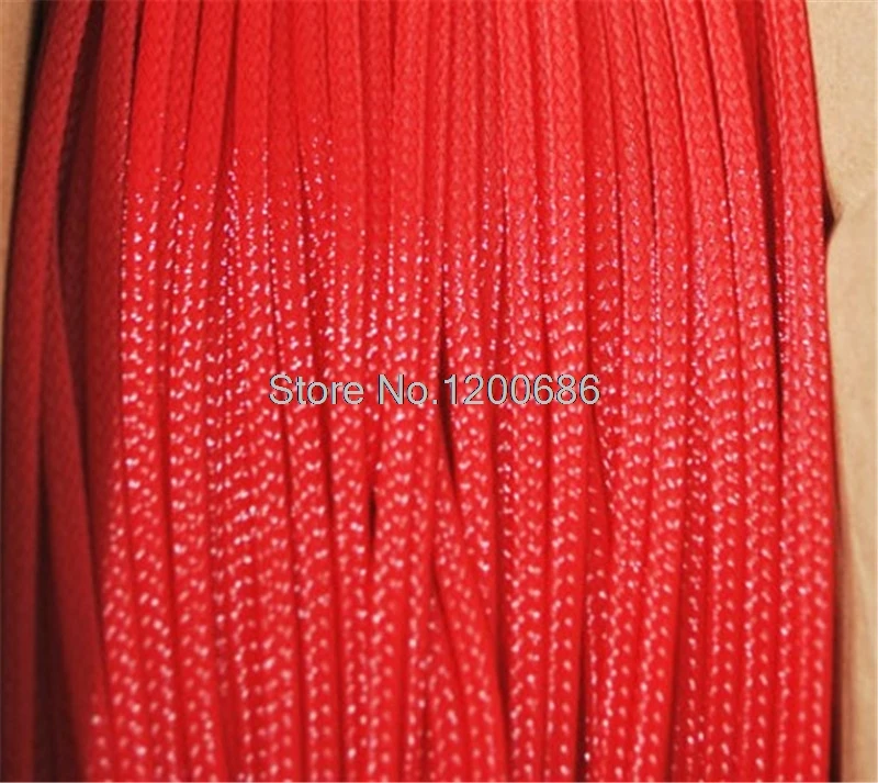 

10M 14mm red black Snakeskin mesh Wire Protecting PET Nylon Cable Sleeve wire mesh shock