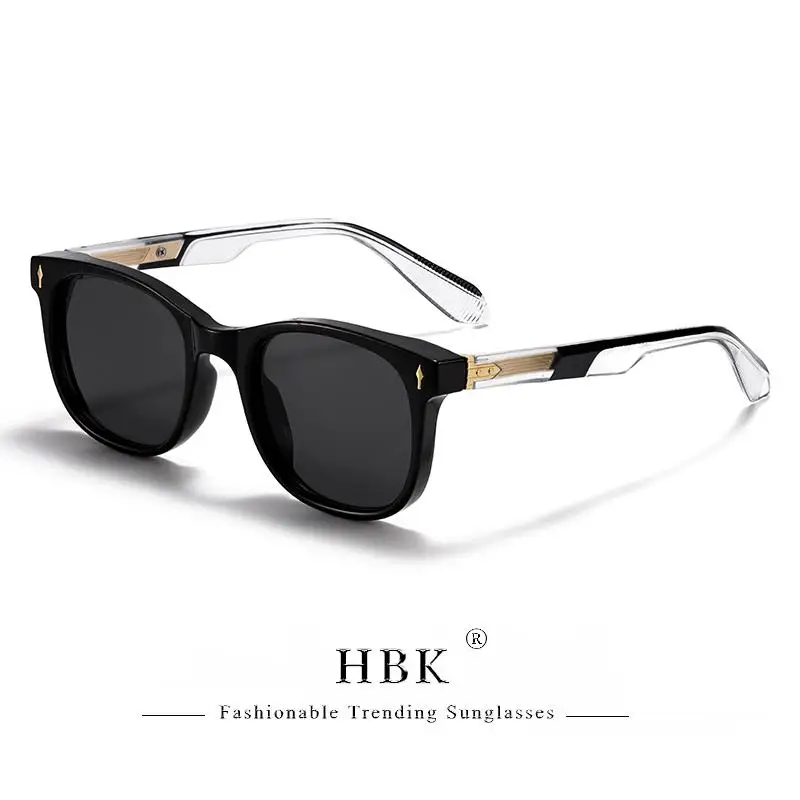HBK Retro Herren-Sonnenbrille, klassisch, polarisiert, mit Propionsäure-Pin, quadratischem Rahmen, Damen-Outdoor-Brille, unverzichtbar, UV400 – Detail 4