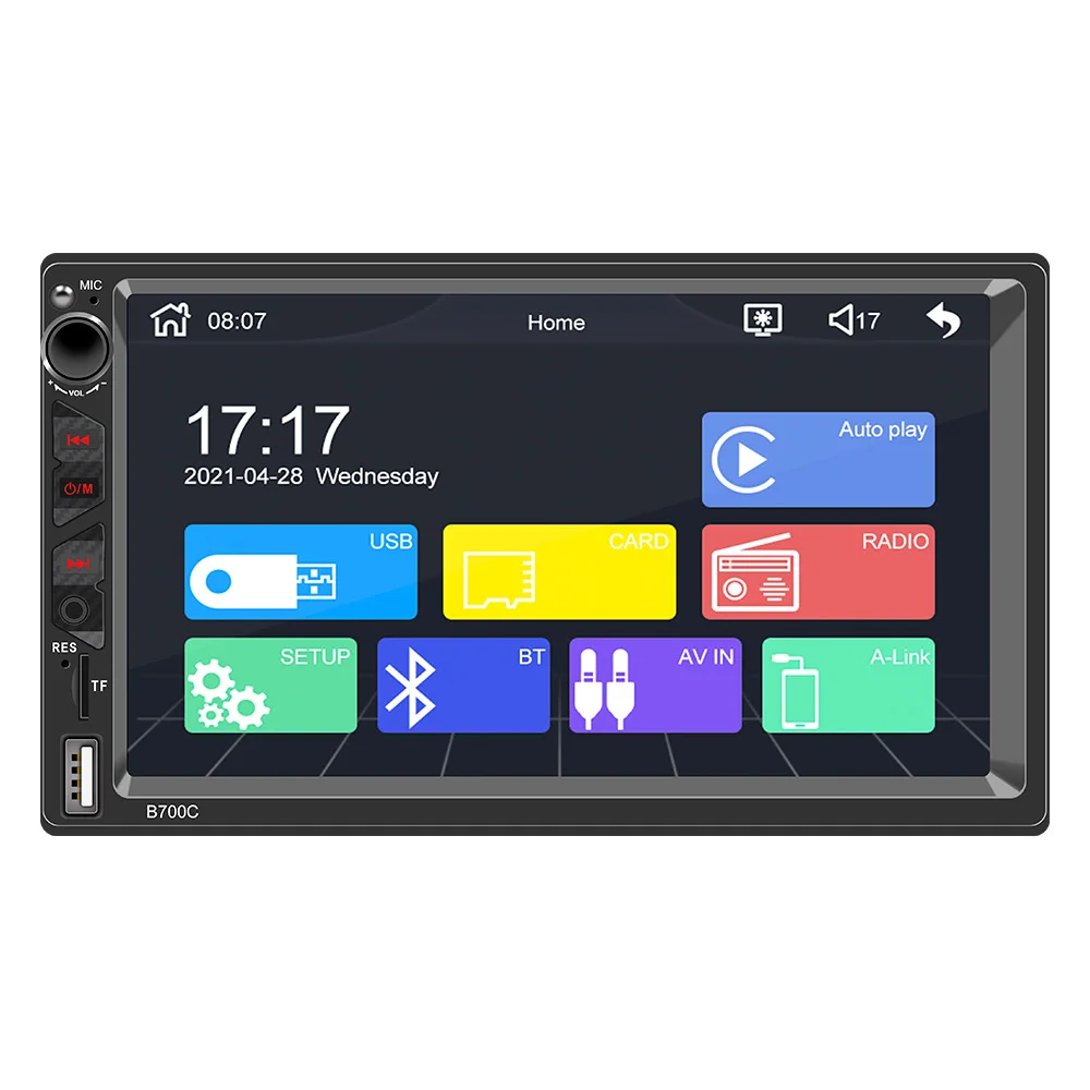 New 7 inch HD capacitive screen MP5 Apple carplay mobile phone connected mp3 player colorful lights