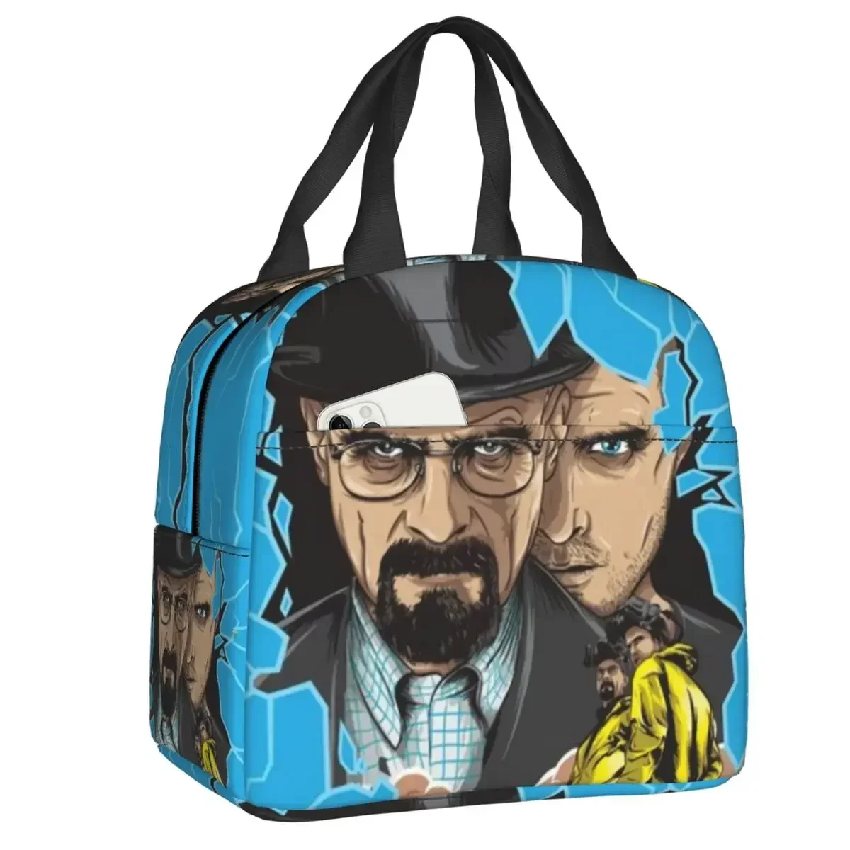 Heisenberg Breaking Bad Lunch Bag Cooler Thermal Insulated Lunch Box for Women Kids Work School Travel Picnic Food Tote Bags