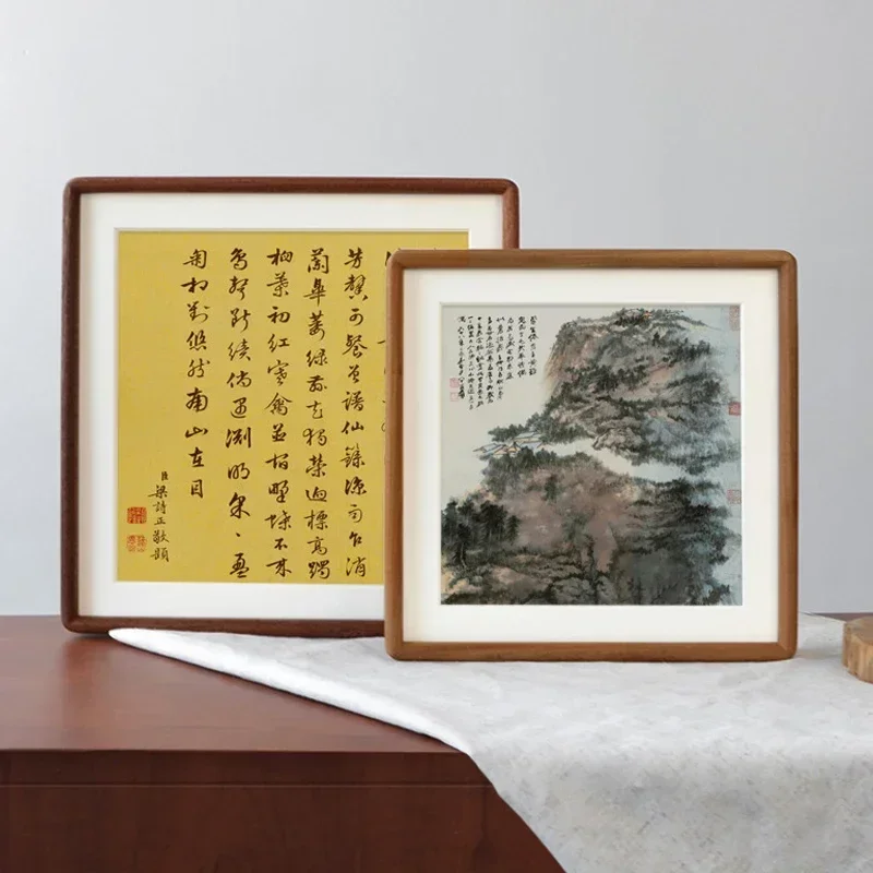 Solid Wood Picture Frame, Decor Honors Certificate, Square, High-grade, Black Walnut, Photo Frame Gift, 20x20 cm, 25x25cm