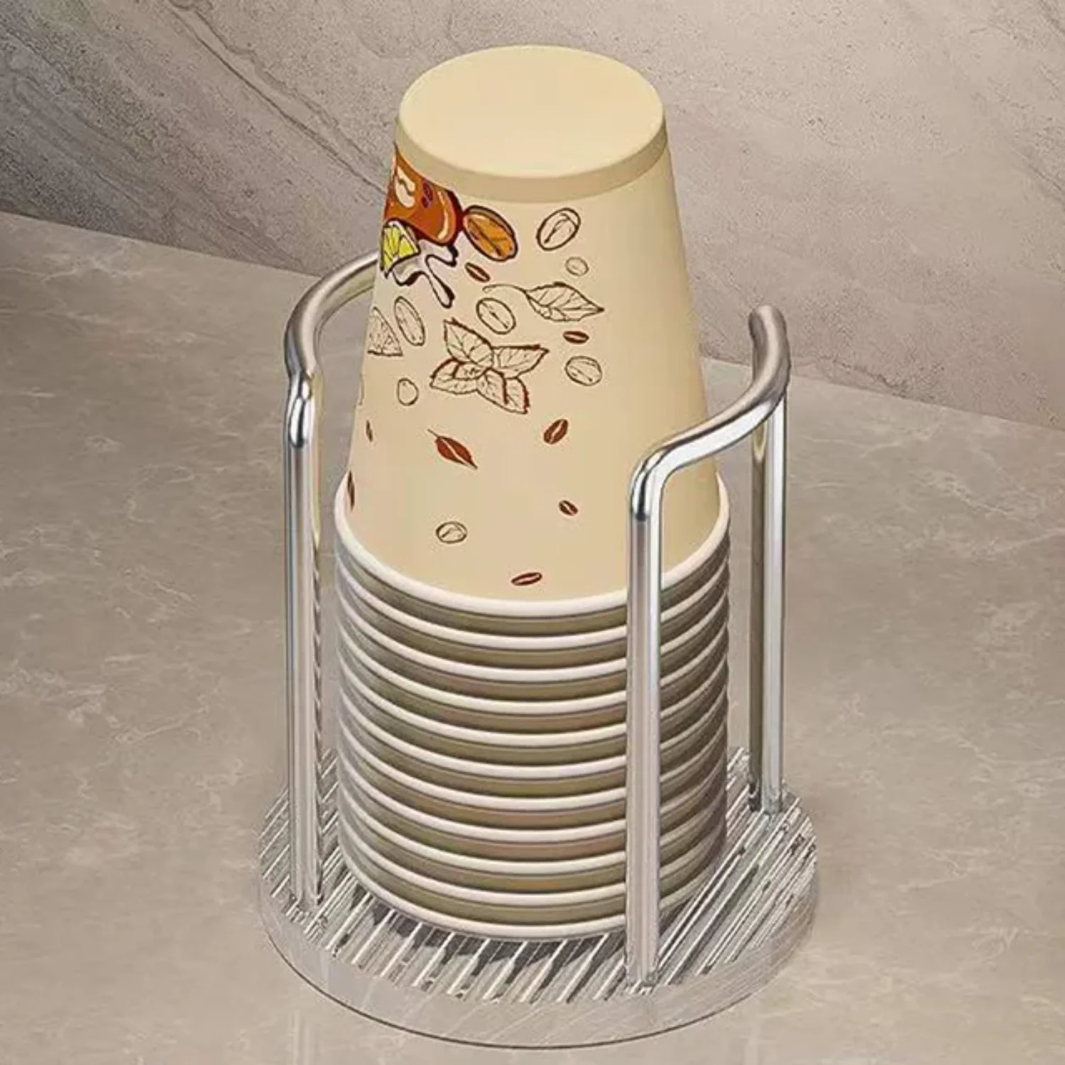 Disposable Cup  Holder Water Tea Cups Dispenser Rack Shelf with Longer Stick Mug Display Stand  Organizer