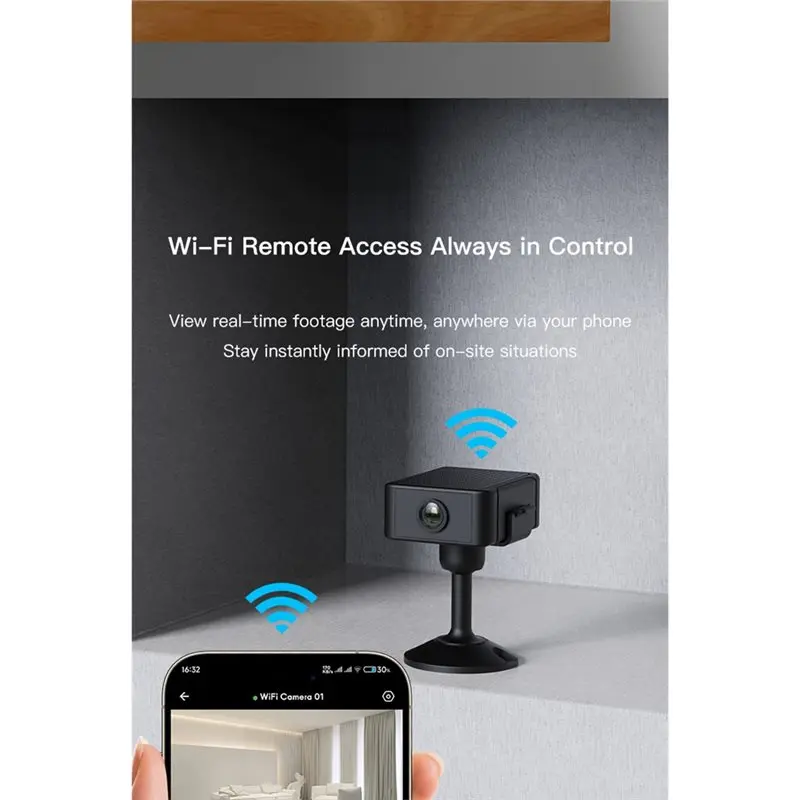 A13E-Battery Rechargeable 2MP Wifi IP Camera P2P 1080P HD 940Nm IR Vision APP Controlled Indoor Smart Home Security Camera