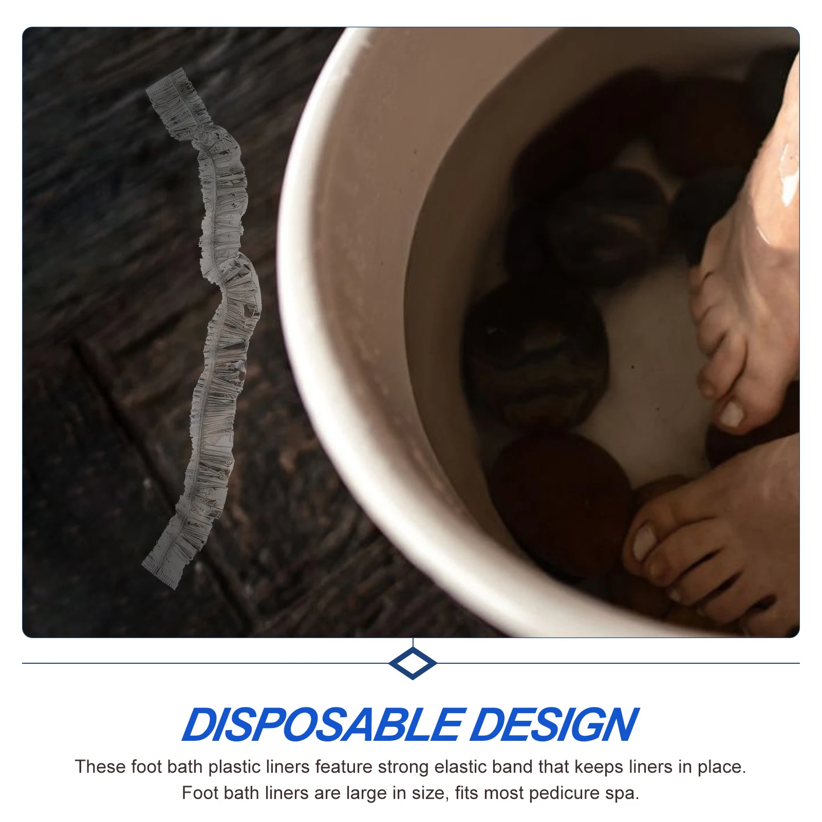 

100Pcs Foot Spa Liners Disposable Elastic Large Size Pedicure Spa Liners Portable Foot Bath Bag Essential Supplies