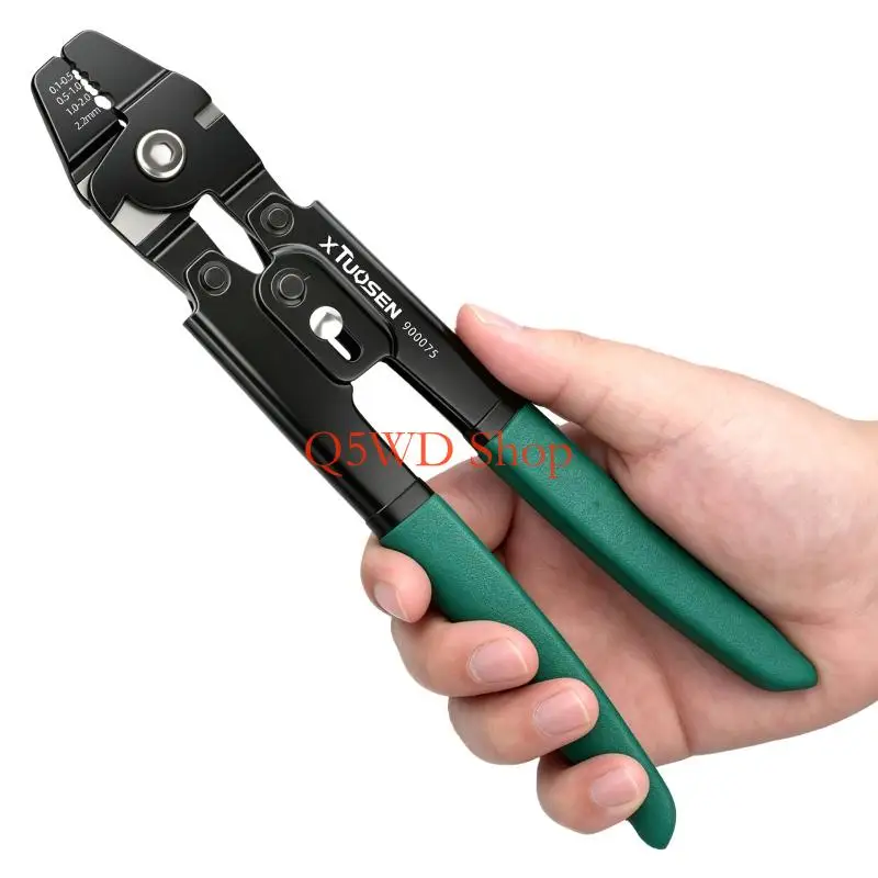 Q5WD Wire Rope Crimping Pliers 4 Position Ferrule Crimp Tool Xtuosen with Integrated Cutter for Rope Repair Maintenance DIY