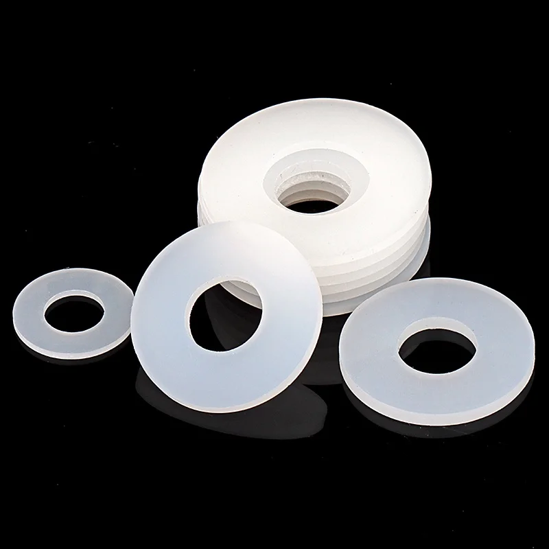 M2 M2.5 M2.7 M3 M4 M5 M6 M7 M8 M10 M12 M14 M16 M20 Black White Soft Silicone Flat Pad Washer Soft Rubber Seal Gaskets
