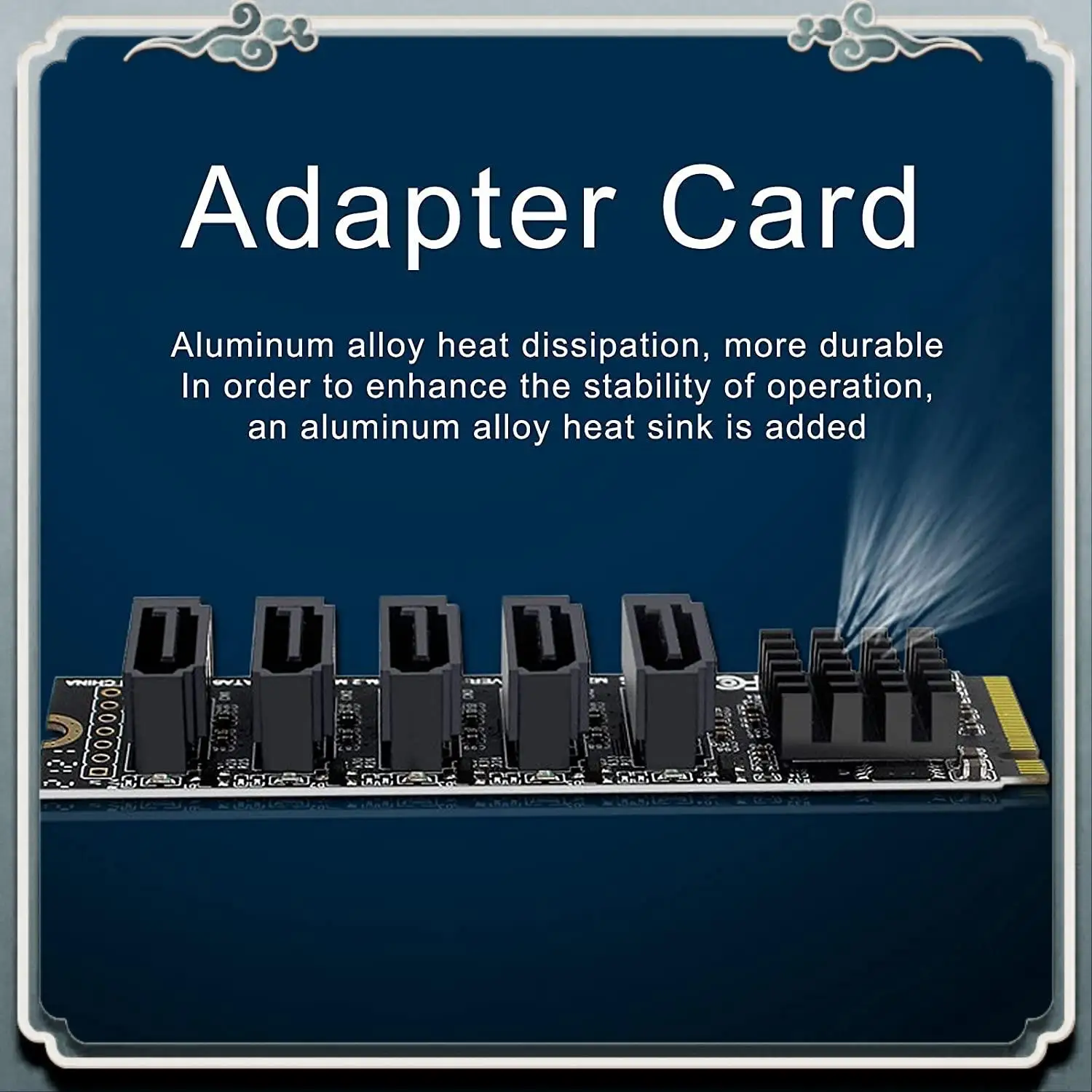 Premium M.2 To Sata3.0 Adapter Card M.2 PCIE 16Gbps Sata 6G 5 Port Hard Drive Extension Hard Drive Converter Card JMB585 Chip