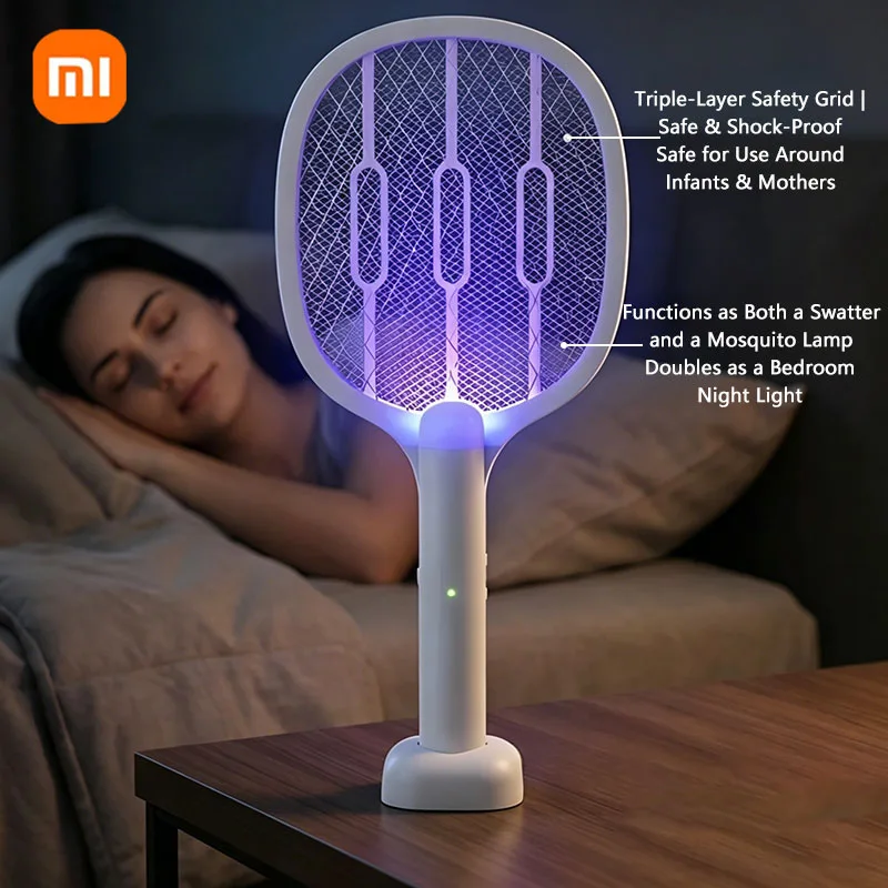 Xiaomi Handheld Electric Fly Swatter Bug Zapper Racket  Fly Swatter with USB Rechargeable Mosquito Killer Lamp Pest Control