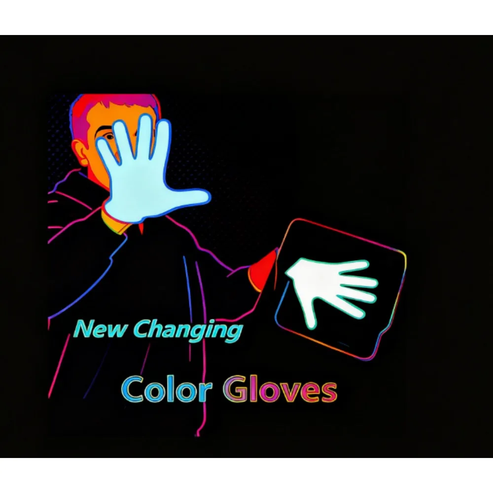 New Rossy Changing Color Gloves (Pocket Version) - Instant Color Shift Magic Trick for Stage and Close-up Magician Props