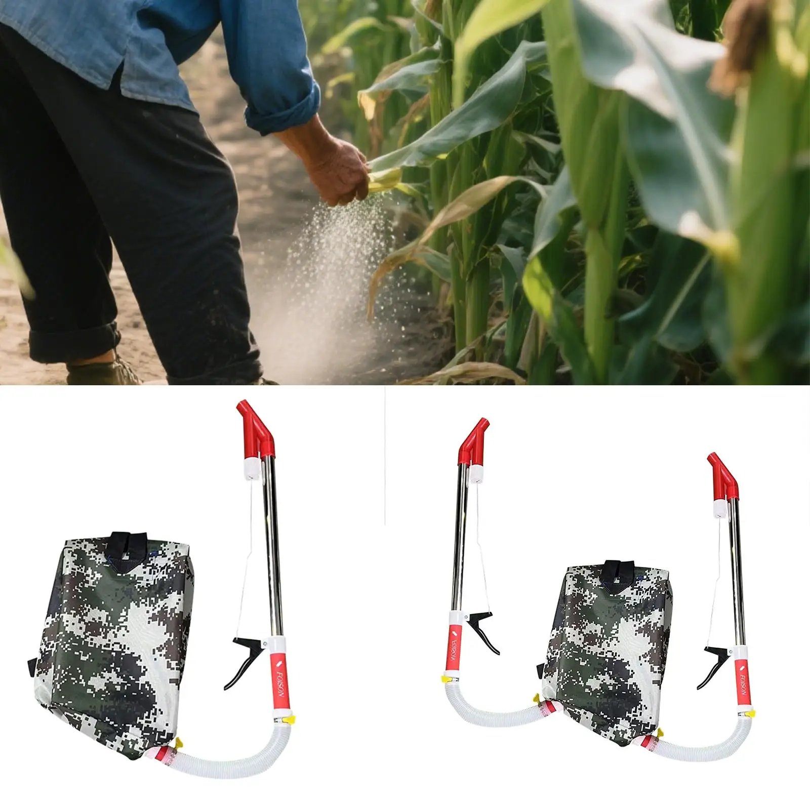 Fertilizer Spreader Handheld Large Capacity Knapsack Manual Fertilizer Applicator for Corn Turf Gardening Lawn Agricultural