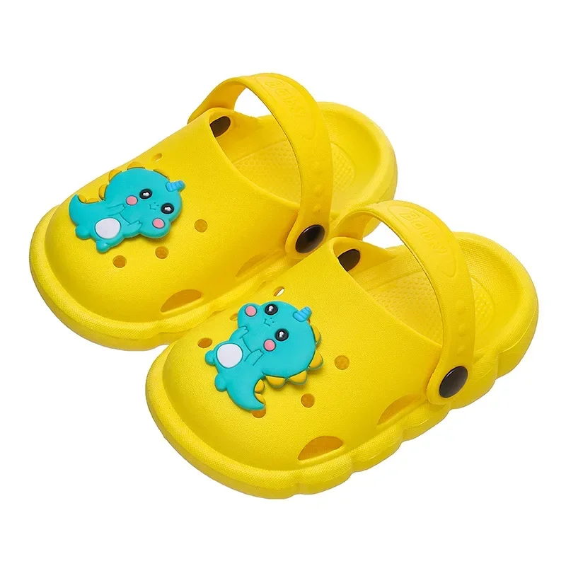 Kids Hole Shoes Children Beach Slippers Lovely Cartoon Pattern Babies Indoor Footwear Girls  Boys Non-slip Soft Bottom Sandals