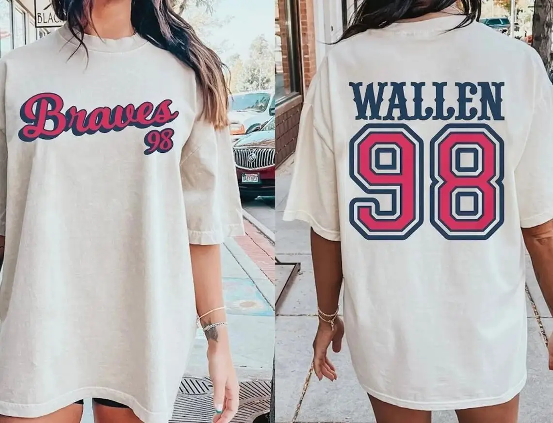 เสื้อทัวร์คอนเสิร์ต braves Morgan Wallen 98 2024เสื้อคันทรี่คอนเสิร์ตเสื้อ