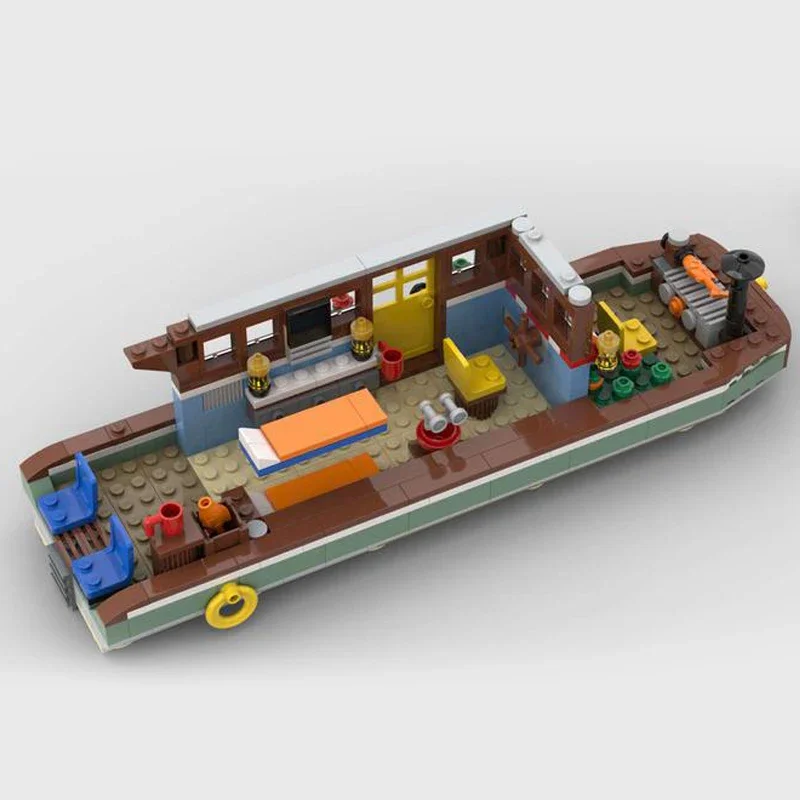 MOC-Grand Bateau 007 avec Technologie S6, décennie s de Construction Modulaires, Jouets pour Enfants, Ensembles de Bricolage à Assembler, Cadeaux